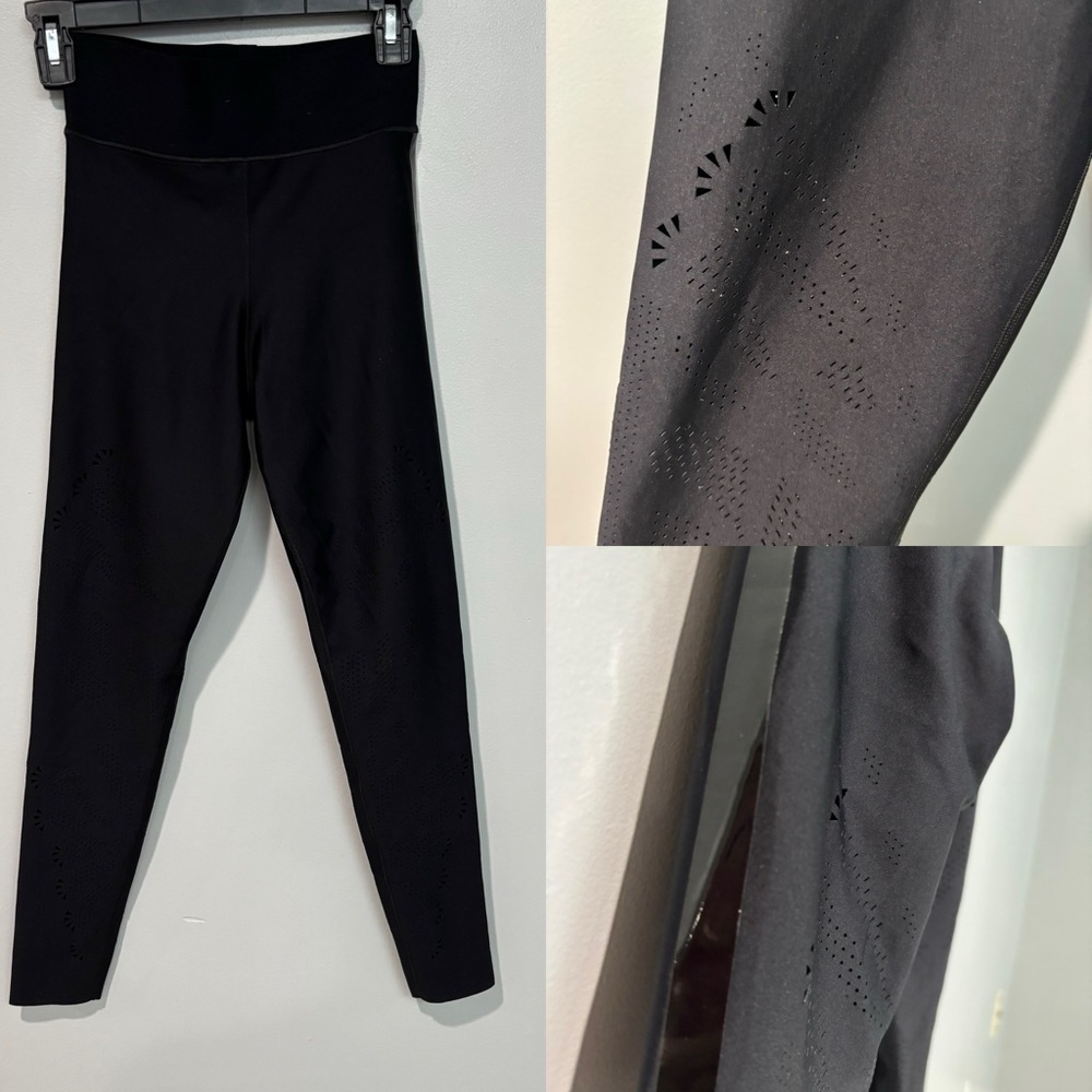 Ultracor Laser Cut Perforated Laser Cut Leggings Black Size Medium